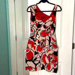 Nanette Lepore gorgeous asymmetrical abstract silk dress - size 2